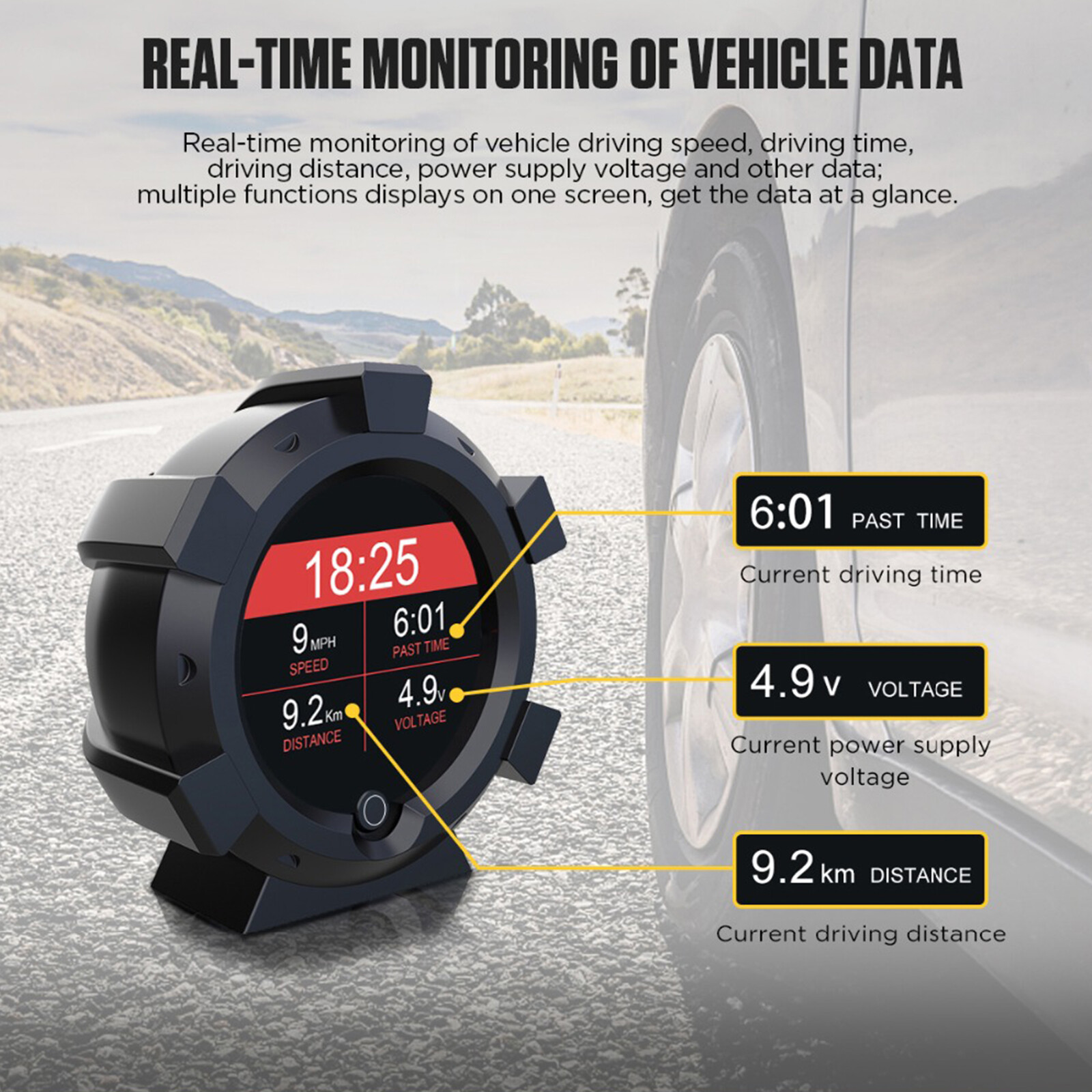 AllTopBargains SG20235 Off-Road Car Inclinometer Gauge Tilt Indicator Angle Level Slope Meter Pitch