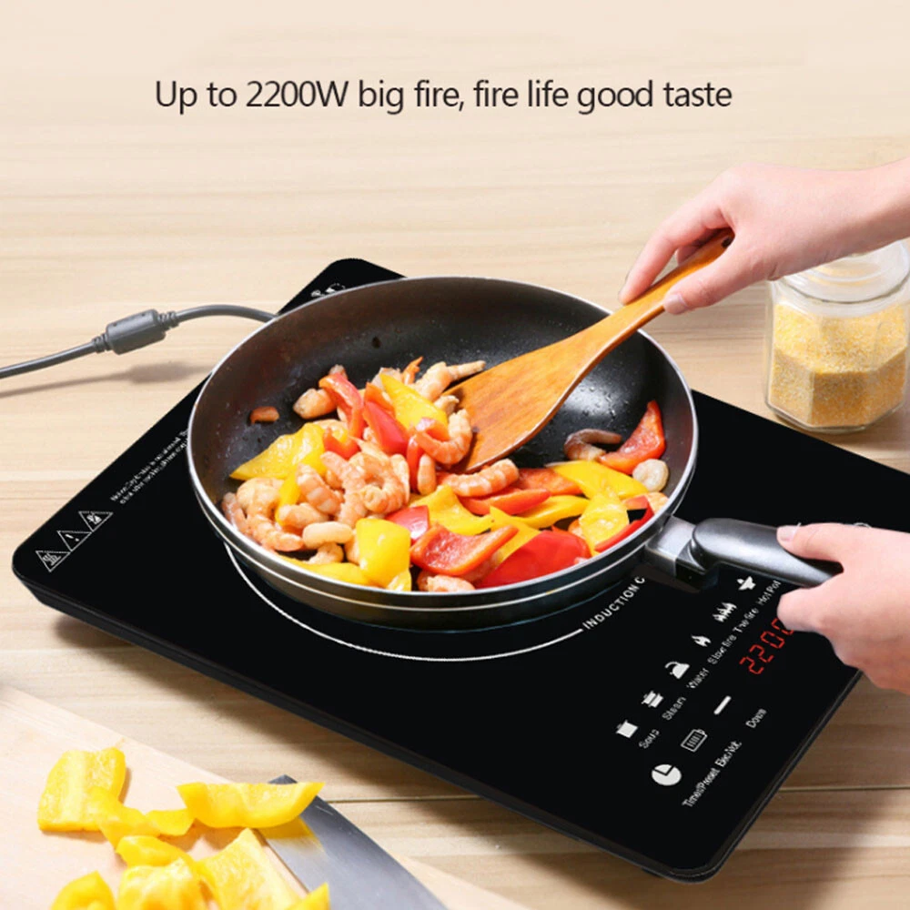 110/220V Portable Induction Cooktop Burner Countertop Cooker Hot Pot Stove  2200W