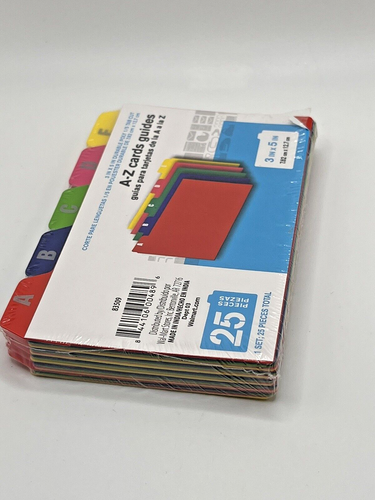 Index Card Dividers - Durable Poly A-Z Guides Colored 3" x 5" - NEW WITH TAGS - Picture 5 of 6