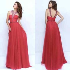 NWT Sherri Hill Rhinestone Halter Gown, Style # 50143 in Coral, Sz 6