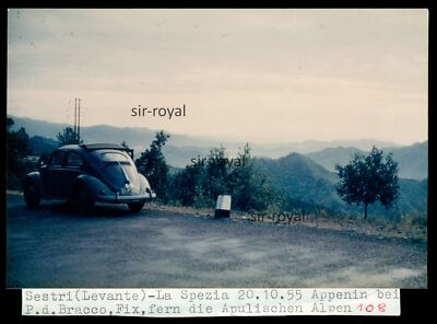 Passo del Bracco 1955 VW Käfer Auto KFZ Seestri Levante La Spezia - Foto 14x9cm