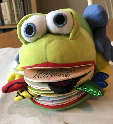Dragonfly Designs Plush Bullfrog puppet book