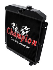 Atom 3 Row Black Finish Radiator16 Fanshroud For 1947-1954 Chevrolet Truck