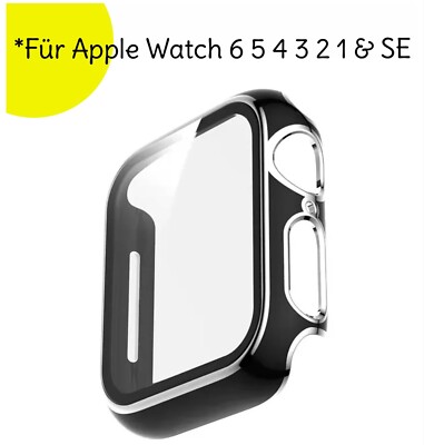 Hülle für Apple Watch 4/5/6/SE Schutzhülle Glas Cover   Display Schutz 40/44mm