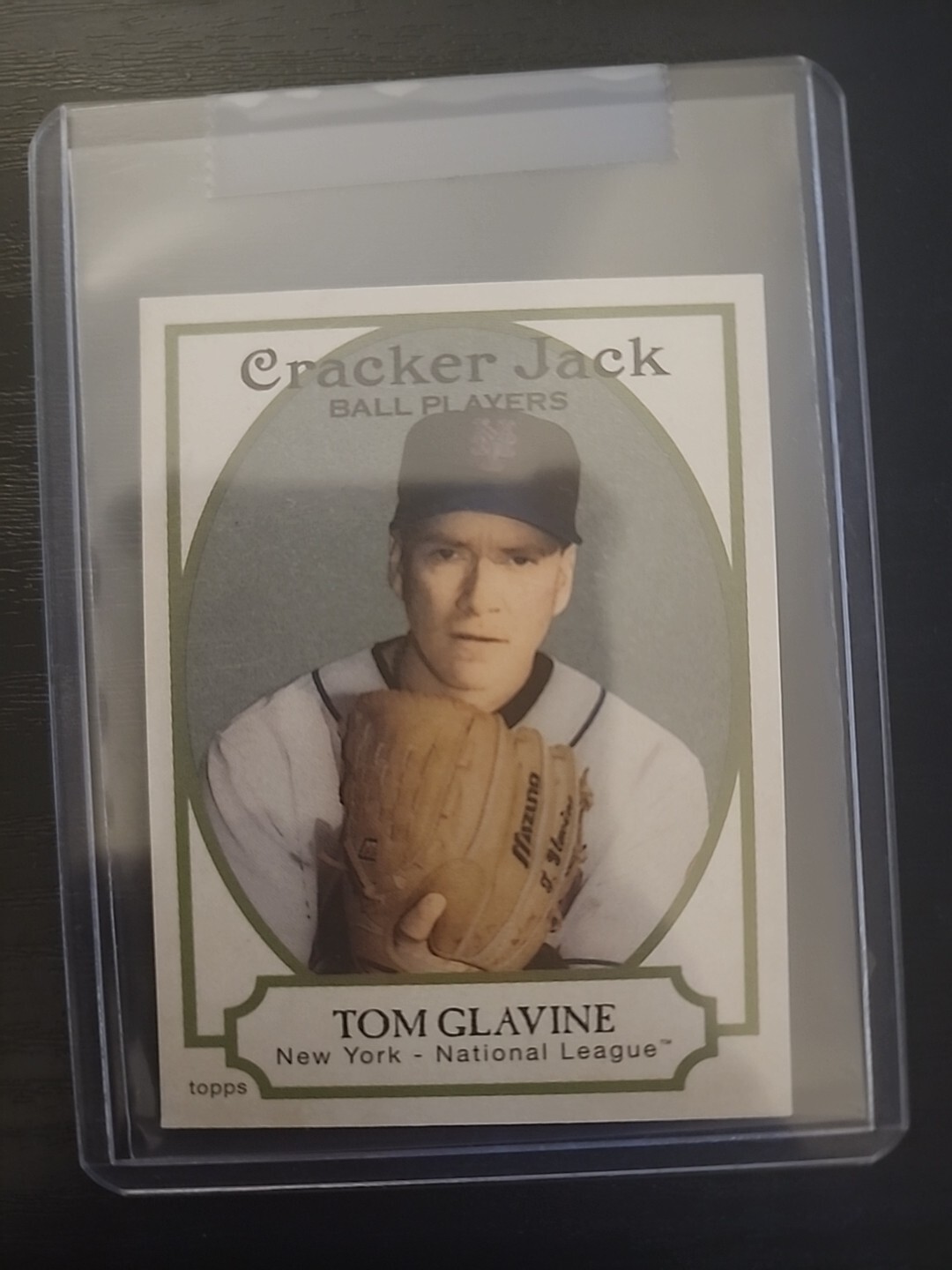 2005 Topps Cracker Jack Tom Glavine 83 Mini Grey /25 Baseball Card