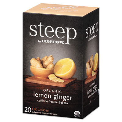Bigelow Steep Tea, Lemon Ginger, 1.6 Oz Tea Bag, 20/box RCB17704 BIGELOW TEA CO.
