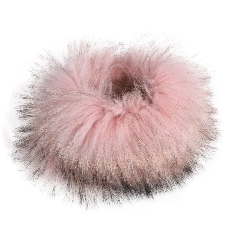Women's Headband Genuine Raccoon Fur Knitted Neck Warmer Furry Fur Hairband - Image 2 of 4