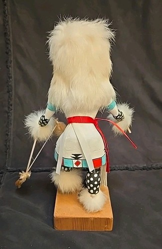Vintage HOPI BUFFALO DANCER Kachina Doll Signed Collectible Hand Carved Figurine - Picture 7 of 9
