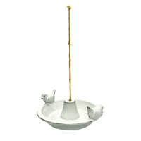 VogelträNke Vogelbecken Wasserschale Vogelbad 30X8X10 Cm Garten Keramik Weiß