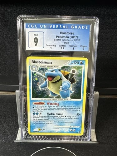 CGC 9 Blastoise Holo, Secret Wonders 2/132 - With Holo Bleed & Cannon Swirl! 💫