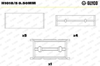 Kurbelwellenlager Glyco H1018 5 0.50MM FÜR CitroËN Passend FÜR Fiat Ford LTI