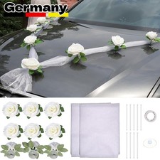 Auto Schmuck Deko Hochzeit Autogirlande Organza 1.6m Weiß Blumen künstlich Paar