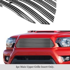 Fits 2012-2015 Toyota Tacoma Upper Aluminum Chrome Wide Billet Grille Insert Fits 2012-2015 Toyota Tacoma Upper Aluminum Chrome Wide Billet Grille Insert