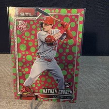 2026 Topps Series 1 Holiday Pink & Green Polka Dots Nathan Church RC #24