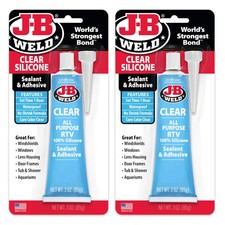 Clear RTV Silicone Sealant Adhesive 3 oz - Multi-Purpose 2-Pack