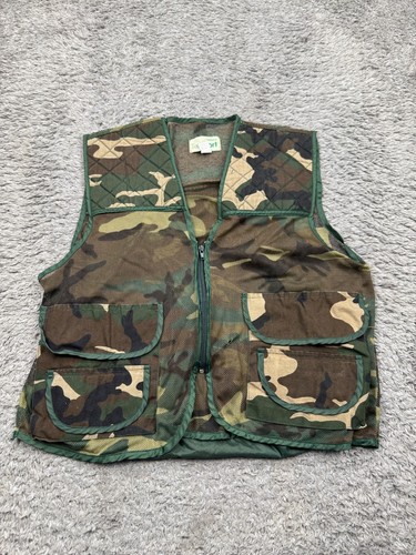 Texsport Vest Men Large Fieldwear Jungle Camo Mesh Shooting Hunting Game Bag 90s - Picture 1 of 10