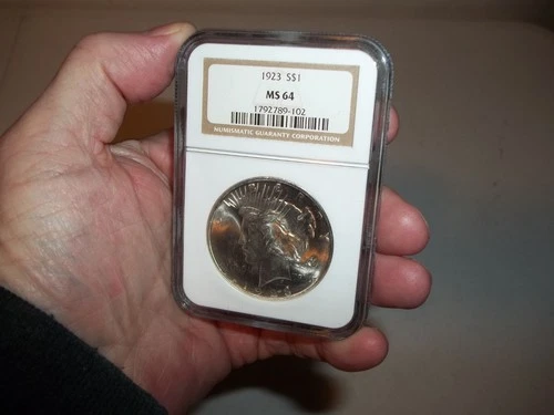 Vintage Antique 1923 NGC MS64 Peace Dollar 90% Silver nice features (102) L@@K