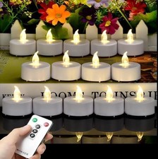 Hanzim Tea Light Candles with Remote Control,Flickering Flameless LED Candle,Lon