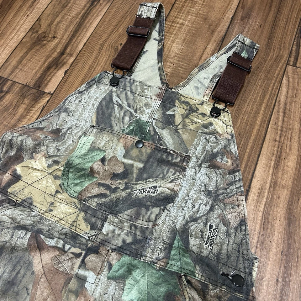 Vtg Redhead Overall Bibs Double Knee Camo USA Made Button Fly Mens Large - Image 3 of 4