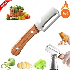 2 in 1 Multi Functional Vegetable Peeler with Bottle Opener and Wooden
