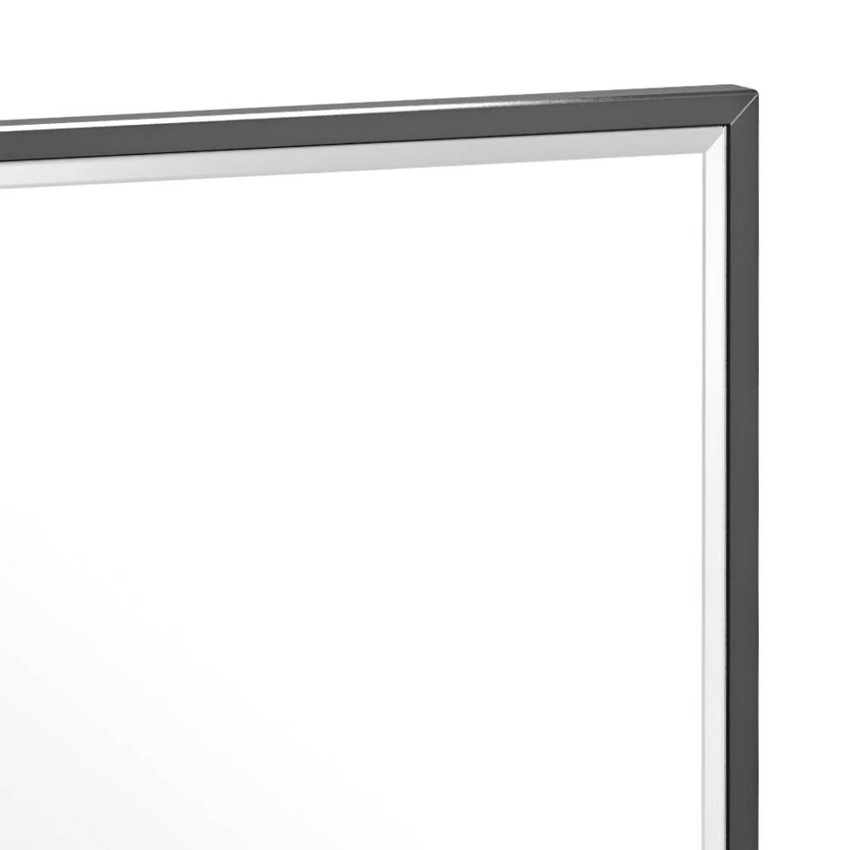 Espejo de pared con marco Latitude II negro mate 23 3/4" x 25" Foto 2 de 3