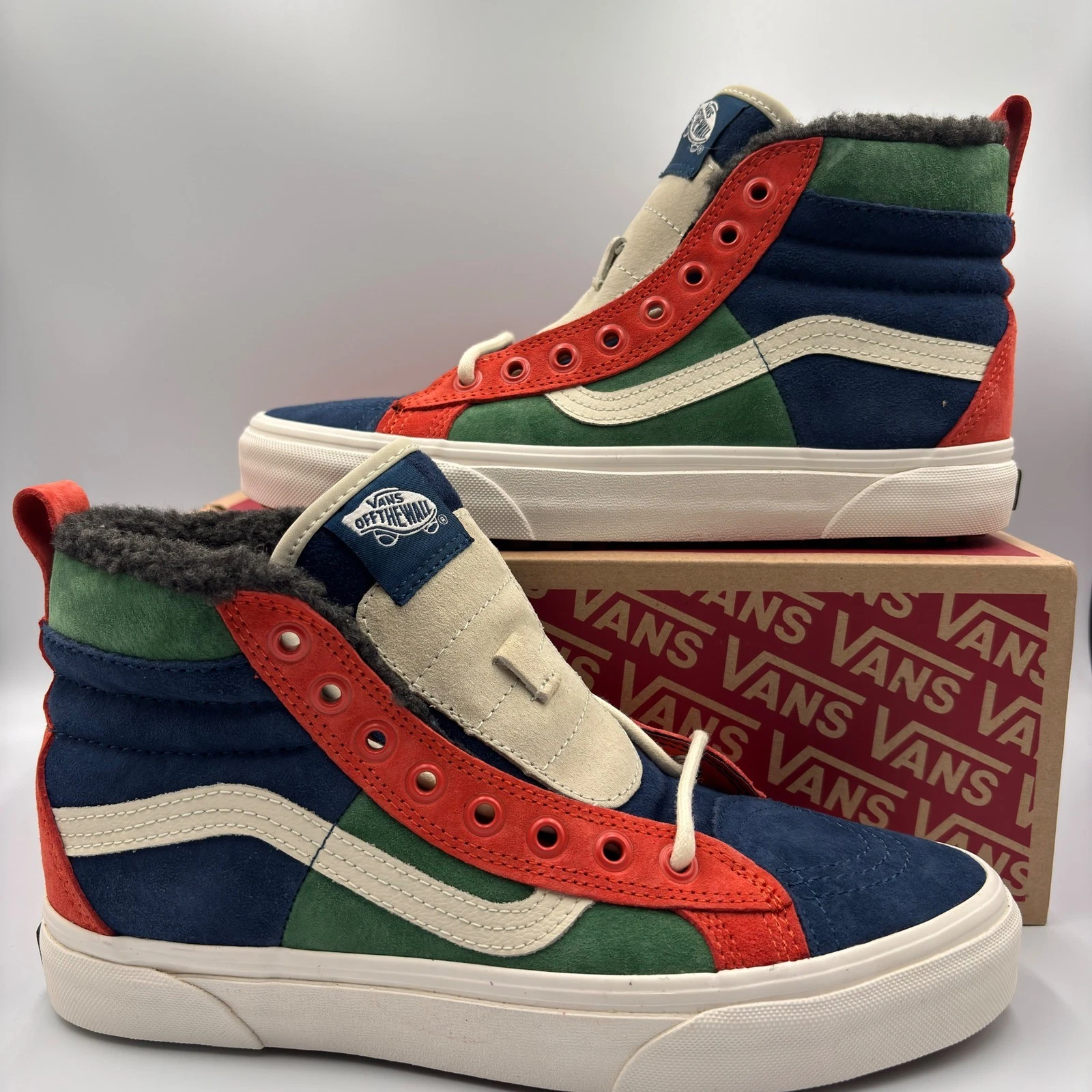 Vans Sk8-Hi MTE Multi Color Suede High Top Sneakers Men 9 Women 10.5 NEW