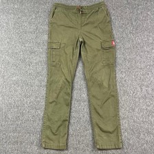 Levi's Cargo Pants Youth 16 Olive Green Elastic Waist Drawstring Utility Pockets