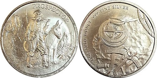 1 OZ .999 F. SILVER PROSPECTOR PROVIDENT ROUND BU