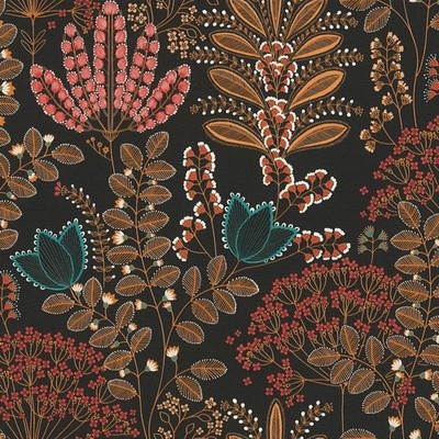 FL61129 - Flourish Floral Black Galerie Tapete