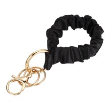 Stretchy Removable Scrunchie Keychain Wristlet-1Pcs Black