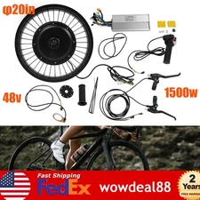 48V 1500W Electric Bike Conversion Kit, 20 In Electric Bicycle Front Wheel Kit