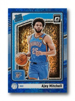 2024-25 Panini Donruss Optic Ajay Mitchell Rated Rookie #274 Thunder 15/49 Blue
