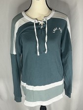 Victoria Secret PINK Lace Up Neckline Hockey Style Sweatshirt