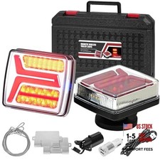 Magnetic Wireless Trailer Lights, LED Trailer Lights Trun Signal Brake Running