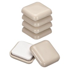 24Pcs Furniture Sliders 1" Plastic Self-adhesive Square Sliding Pads Gray