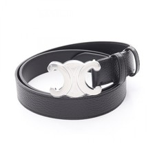 CELINE Triomphe Large 30mm belt 45BIE3AUY38SI85 leather Black NEW mens 85