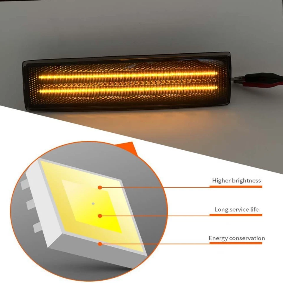 2PCS For Chevy S10 GMC Jimmy S15 Oldsmobile Smoked Amber LED Side Marker Lights Foto 2 de 4