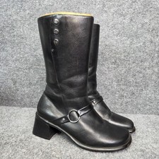 Harley Davidson Zest Engineer Leather Boots 81419 Women 6.5 Brazil Zip Buckle