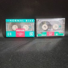 Maxell UR 60min Cassette Tapes 2 Oval Window Shell EQ 120 New Open Free Ship