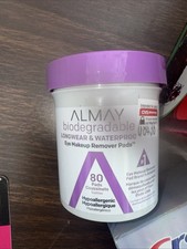 Almay Biodegradable Longwear and Waterproof Eye Makeup Remover Pads, 80 count