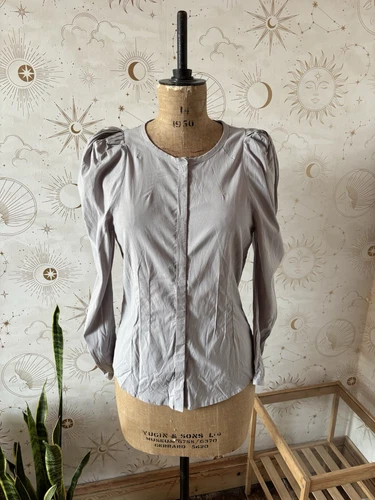 Max & Co (Max Mara) UK 10 Structured Puff Sleeve Shirt Blouse 