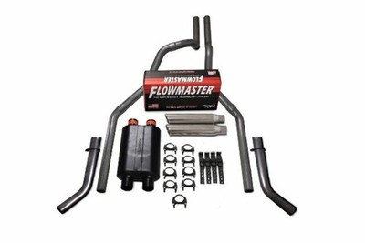 00-06 Chevy GMC 2500 2.5'' Dual Exhaust Flowmaster D In Super 40 Corner Clamp Tip