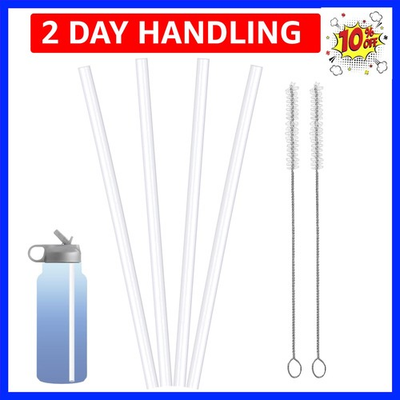 #ad #ad 4 Pack with Brush 8mm BPA Free Plastic Straws for Hydro Flask Straw Lid L... $8.99