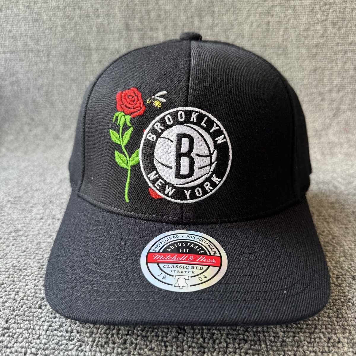 Mitchell & Ness Brooklyn Nets Snapback Hat Black Retro NBA Adjustable