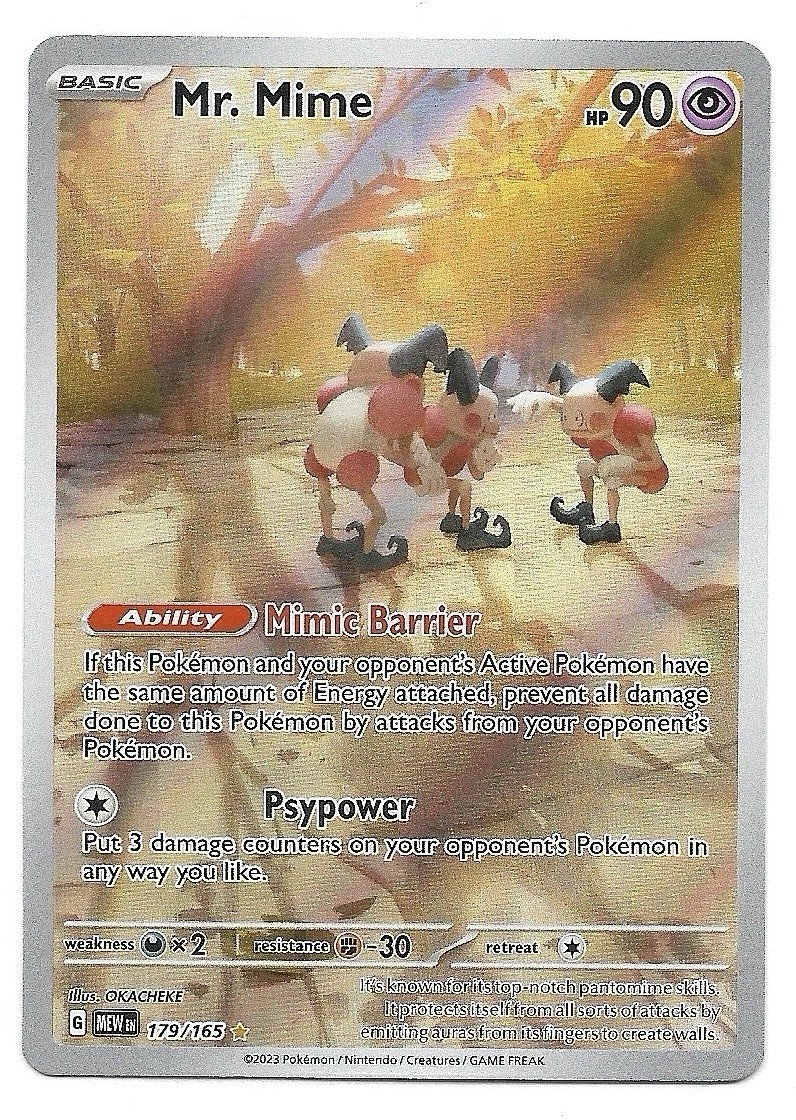 NM Mr. Mime 179/165 Sv: Scarlet & Violet 151 Holo Illustration Rare Pokemon - NM
