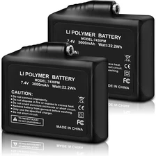 Rechargeable 7.4V 3000mAh Lithium Polymer Batteries 2pcs Li-Polymer... 