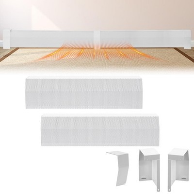Baseboard Heater Cover 4FT Galvanized Steel 2FT + 2FT Panels - DIY Trim-to-Fit