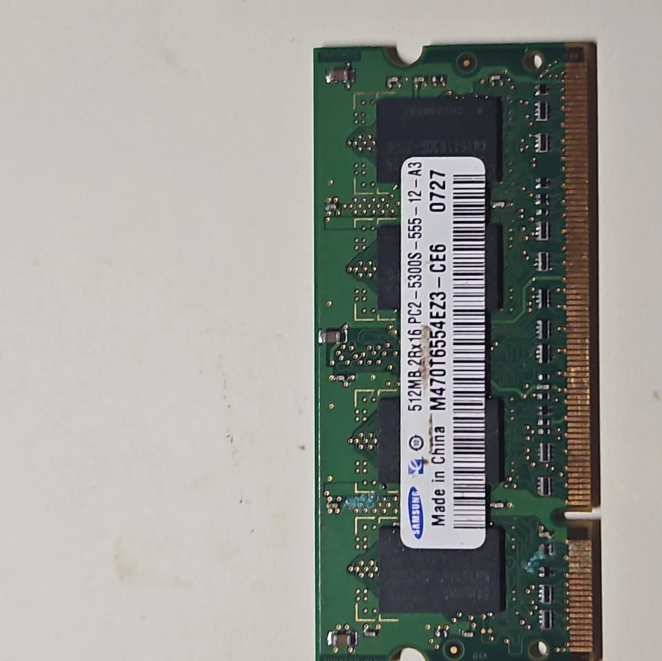 2 x 512MB Samsung PC2-5300S-555-12-A3 2Rx16 DDR2-667 Laptop RAM Memory 512 MB - Image 2 of 4