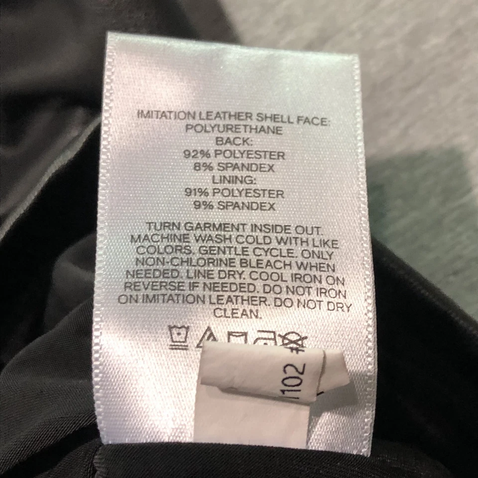 Express 人造皮革衬衫女式 XS 身体轮廓复古 Goth Chic 极简主义者 — 第 3/4 张图片