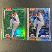 2026 Topps S1 - Jonah Tong - Silver Sandglitter + Green Holiday Foil RC #4 Mets